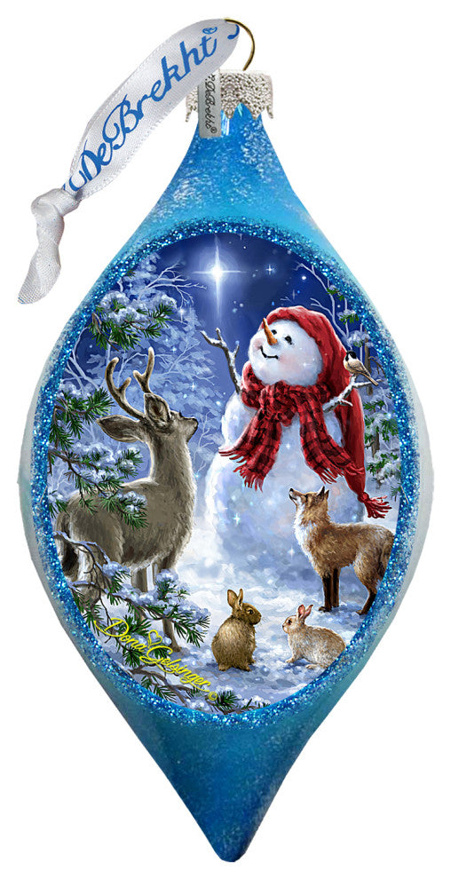 Trimming the Tree Snowman Glass Ornament