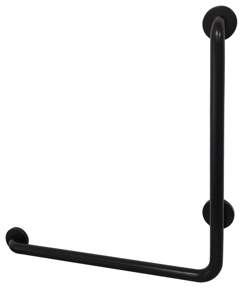 Kingston Brass 24"x 24" L-Shaped Grab Bar - Left Hand, Matte Black