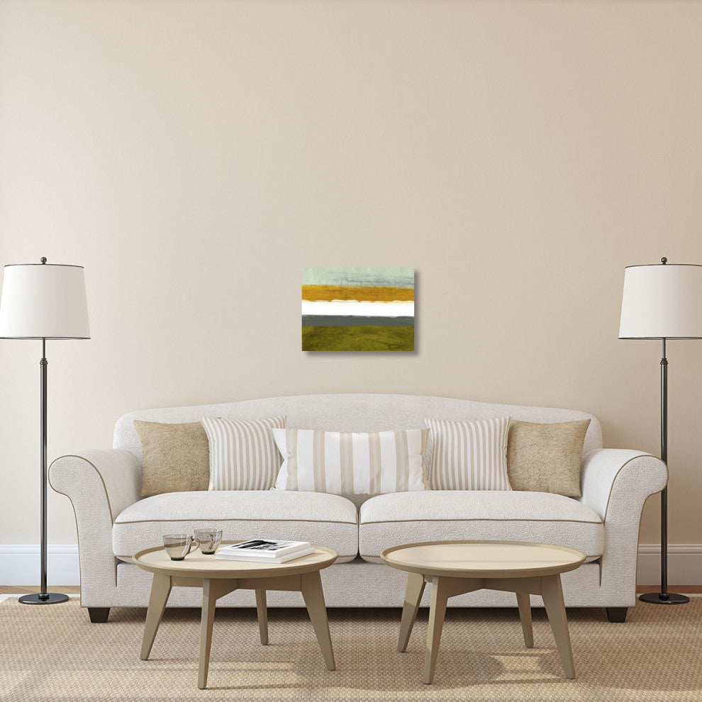 "Abstract Stripe Theme Yellow And White" Fine Art Print