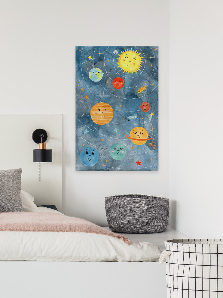 "Planets in Orbit" Painting Print on Wrapped Canvas, 40x60