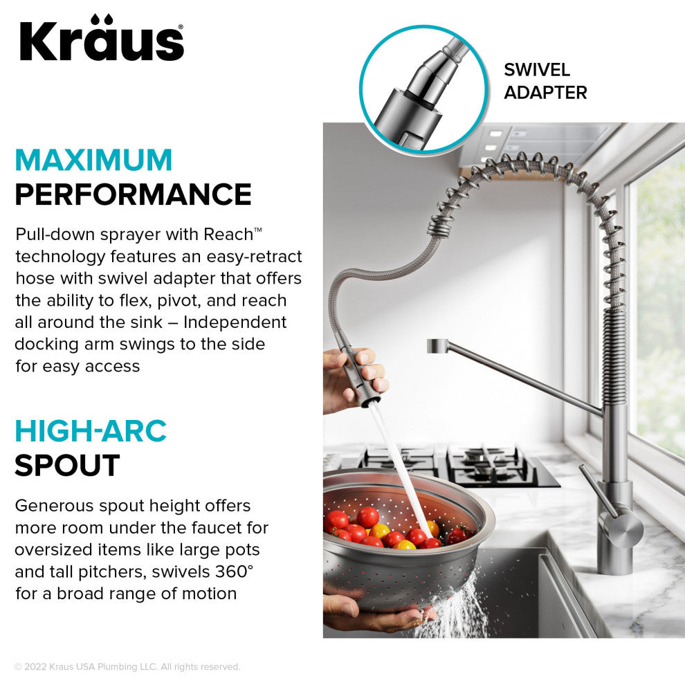 Oletto Touchless Pull-Down 1-Hole Kitchen Faucet, Bronze