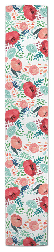 Bright Watercolor Florals 16x90 Table Runner