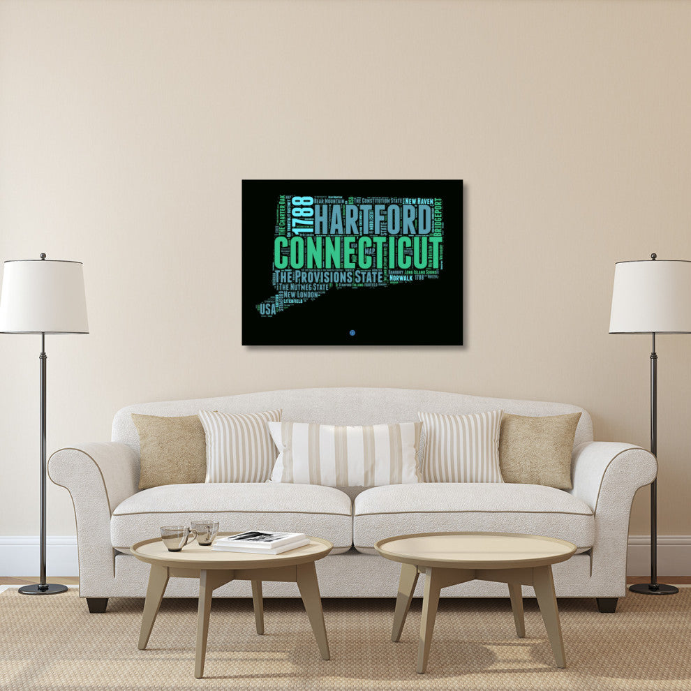 "Connecticut Word Cloud 1" Fine Art Print
