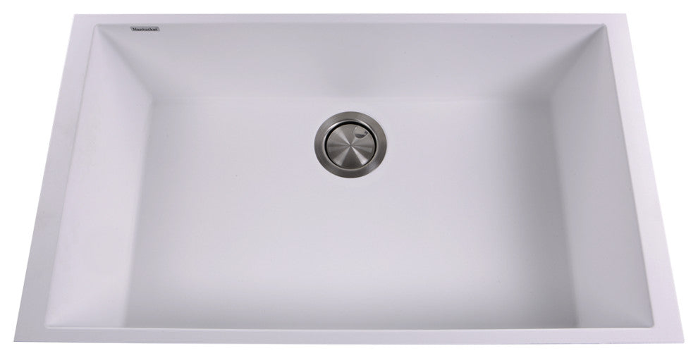 Nantucket Sinks Large Single Bowl Undermount Granite Composite, White