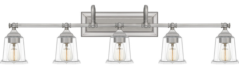 Nicholas 5-Light Bath Vanity, Brushed Nickel