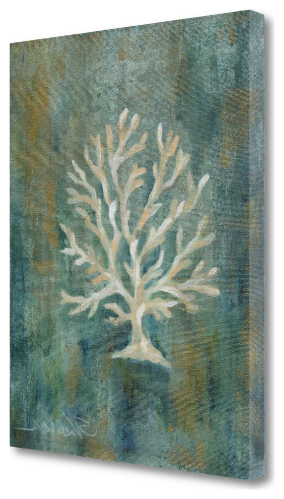 28" Blue Sea Coral Giclee Wrap Canvas Wall Art