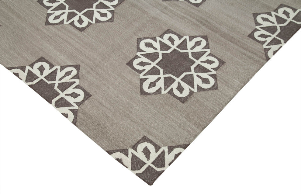 Rug N Carpet - Handmade Wool 7' 10'' x 9' 8'' Flatweave Dhurrie Kilim Rug