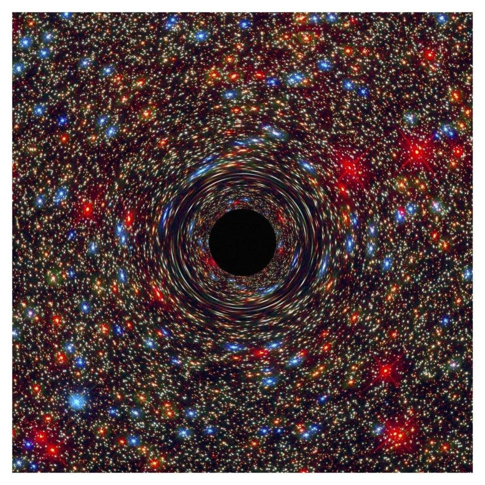 "Black Hole in NGC 1600" Digital Paper Print by NASA, 26"x26"