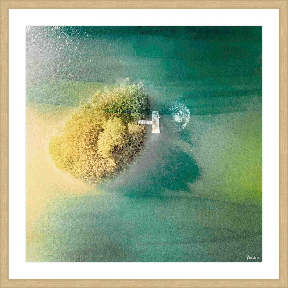 "Bushy Island" Framed Painting Print , 18"x18"
