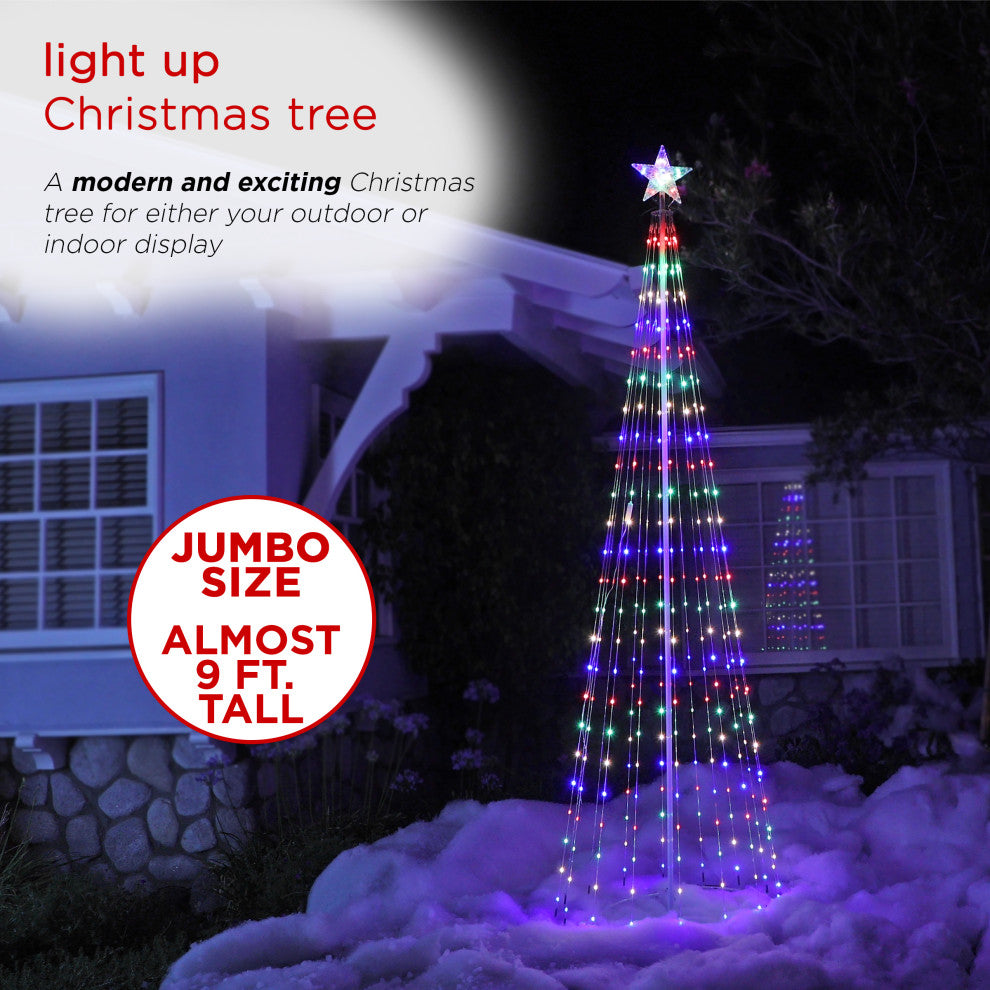Large Tower Christmas Tree with Multi-Functional LED Lights