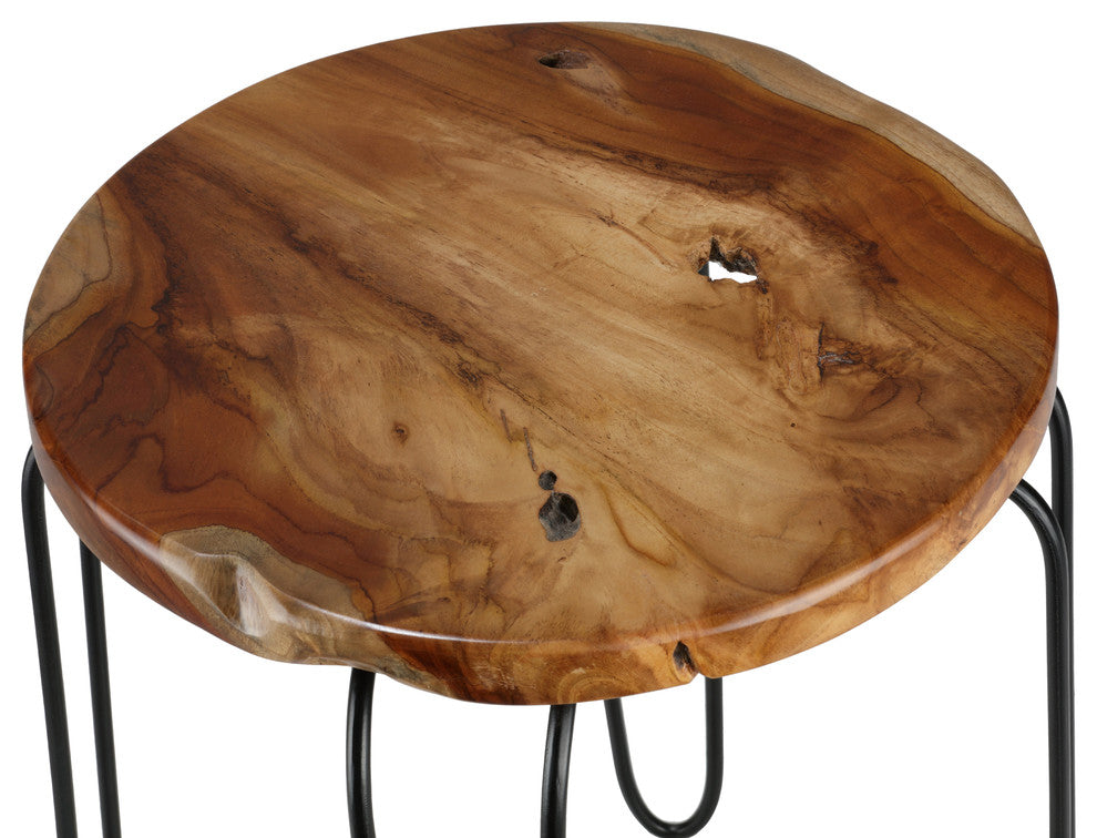 Bare Decor Lacie Accent End Table With round Solid Teak Root Top