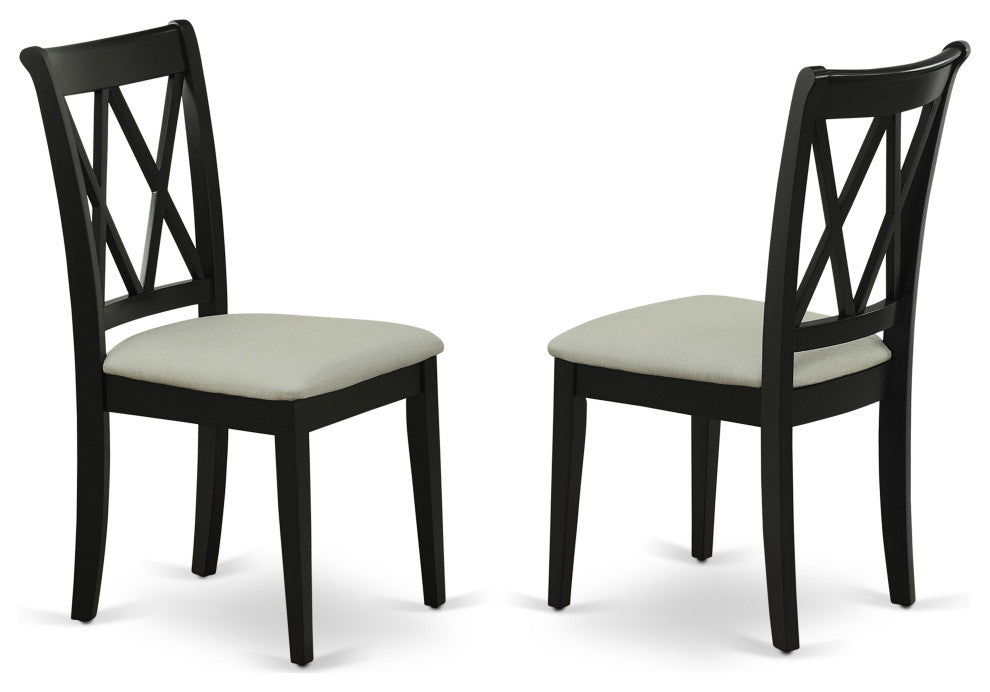 5Pc Dining Set, Round Table, Four Kitchen Chairs, Black Finish