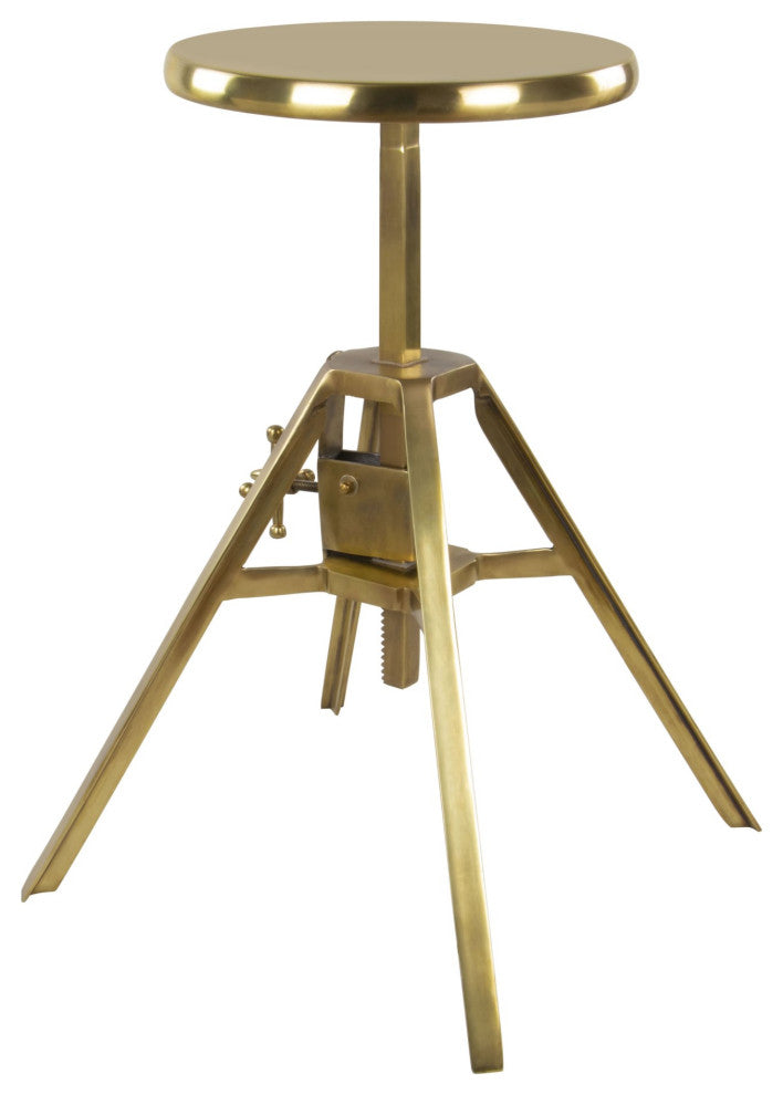 Accent Chair, Aluminum, Metal, Gold, Industrial Craftman Lounge Hospitality