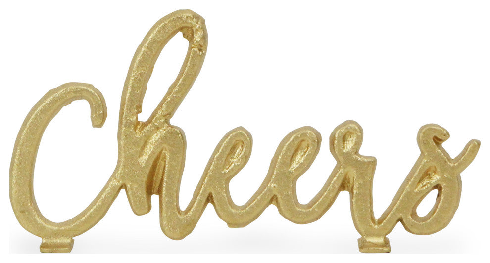 Golden Cast Iron "Cheers" Table Decor