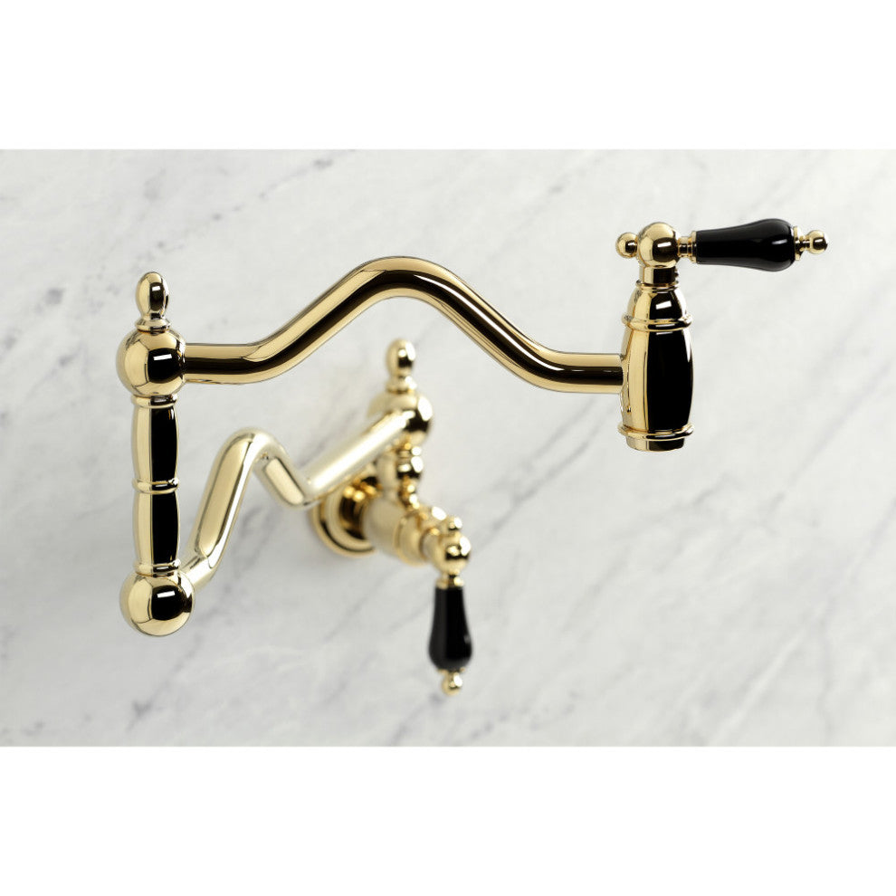 Kingston Brass KS2102PKL Duchess Wall Mount Pot Filler, Polished Brass