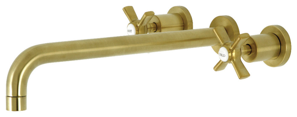 KS8047ZX Wall Mount Tub Faucet, Brushed Brass