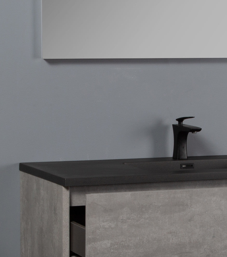 Bridgeport Wall Mounted Vanity Set With Cabinet and Integrated Basin, 48"