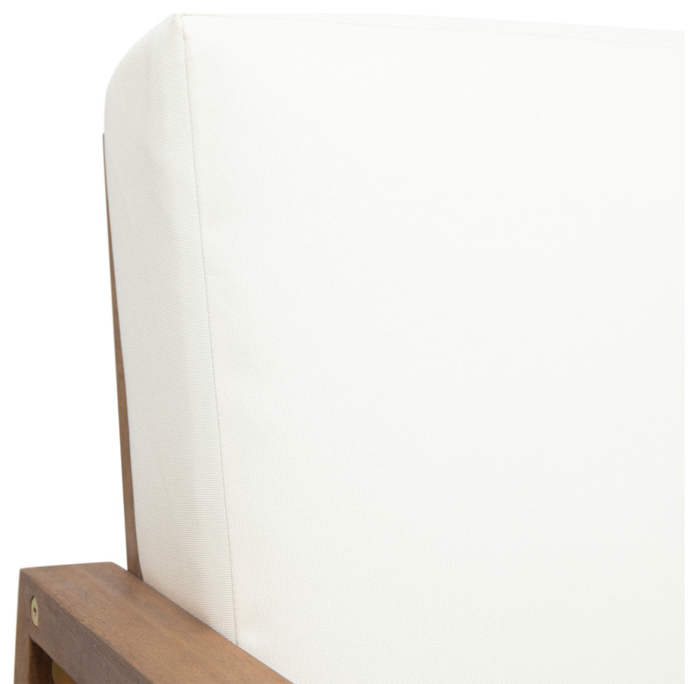 Silla Outdoor Acacia Wood Club Chair with Cushion, Teak/Beige