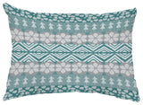 FairIsle 14"x20" Abstract Decorative Outdoor Pillow, Teal
