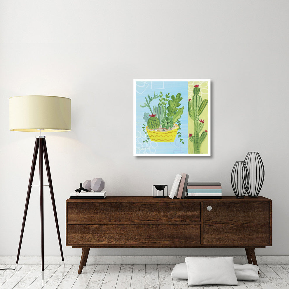 "Cacti Garden IV no Birds and Butterflies" Paper Print by Farida Zaman, 32"x32"