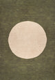 Cirkel Minimalist Geometric Dot Machine-Washable Area Rug, Olive/Cream, 4x6