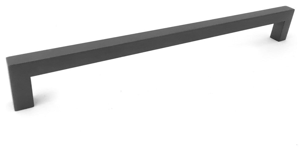Square Bar Pull Pewter Cabinet Handle Stainless 12 mm., 10" Center-to-Center