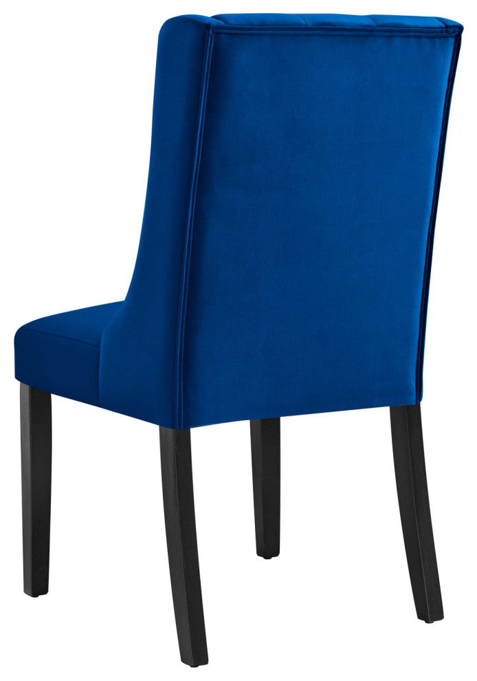 Side Dining Chair, Set of 2, Blue Navy, Velvet, Modern, Cafe Bistro Hospitality