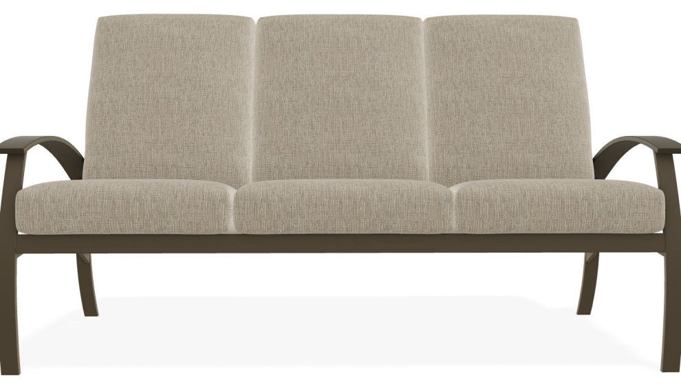 Belle Isle Cushion 3-Seat Outdoor Sofa, Grasscloth Dune/Beachwood