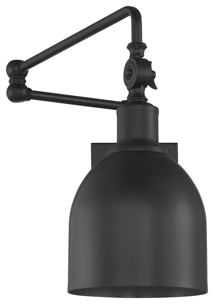 1-Light Adjustable Wall Sconce, Matte Black