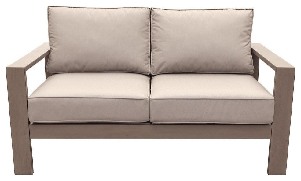 Finley Loveseat With Cushion, Brama/Taupe