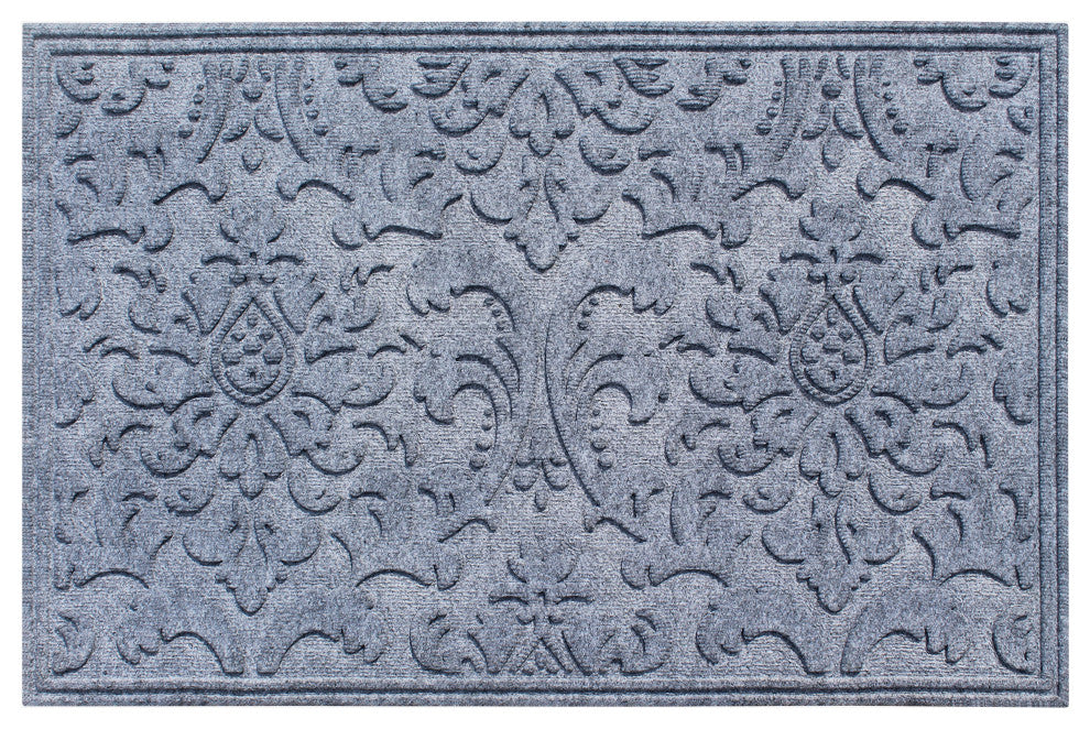 Brocade 24"x36" Mat, Anti Slip Fabric Finish, Tire Crumb Backing, Medium Gray