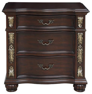 Furniture Maximus Solid Wood 3-Drawer Nightstand in Madeira