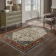 Augustus Center Medallion Ivory/ Red Indoor Area Rug, Ivory, 5'3"x7'6"