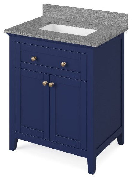 Chatham Traditional 30" Hale Blue Single Sink Vanity, Steel Grey Cultured Marble