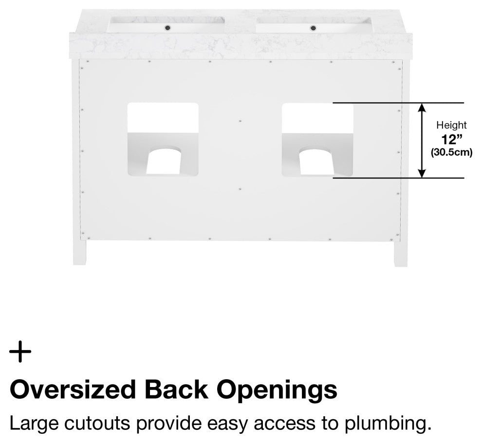 OVE Decors Tahoe 48" Double Sink Bathroom Vanity, White