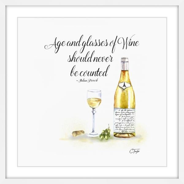 "White Wine" Framed Painting Print, 24"x24"