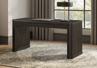 Contemporary Writing Desk, Wood Office Desk, Brown
