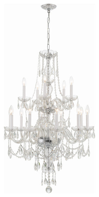 Traditional Crystal 15-Light Polished Chrome Chandelier