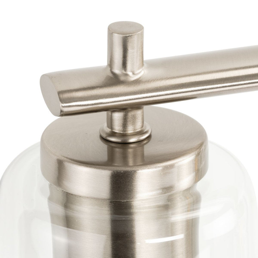 Adley Collection 48-1/2" 6-Light Brushed Nickel Clear Glass Bath Vanity Light