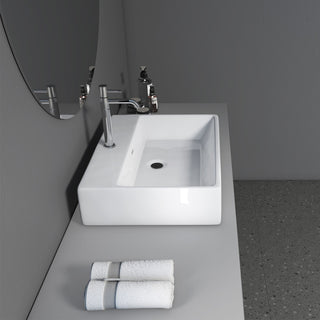 24x16.5" Rectangular White Ceramic Vessel Bathroom Vessel Sink