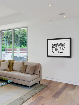 "Good Vibes Only" Framed Painting Print