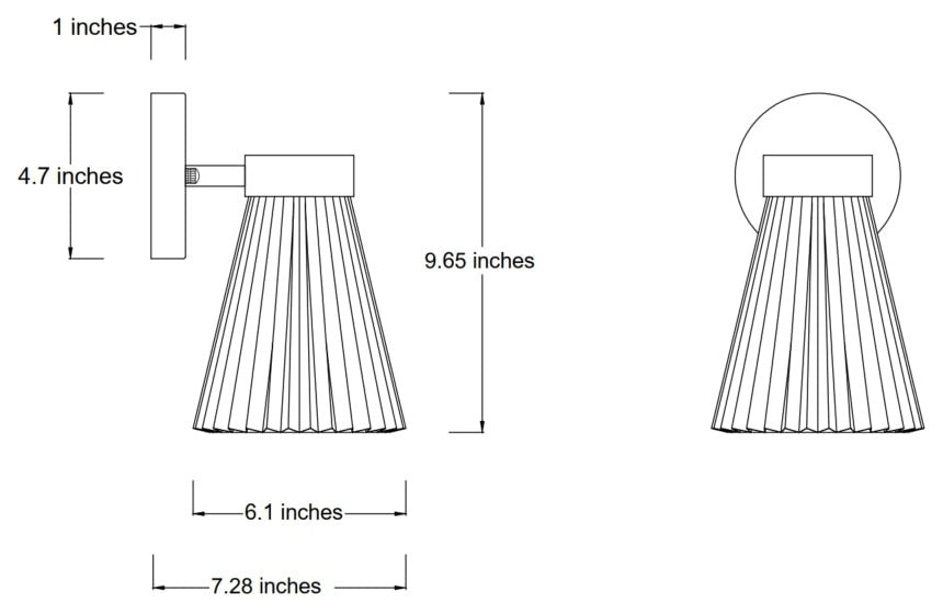 Beacon Lighting Amore Pleated Wall Bracket, Brass With White Linen Shade, 1 Light