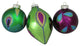 Peacock Ball Design Glass Christmas 3-Piece Ornament Set