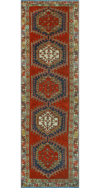 Fine Vintage Distressed Bagga Red/Beige Runner, 3'1x10'9