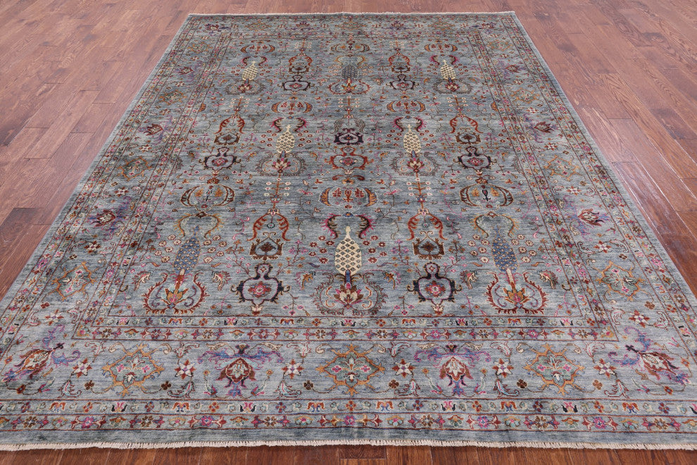 8' 0" X 10' 0" Persian Tabriz Hand Knotted Wool Rug - Q12464