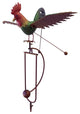 Metal Rustic Rooster Rocker Garden Stake Outdoor Patio Kinetic Wind Sculpture