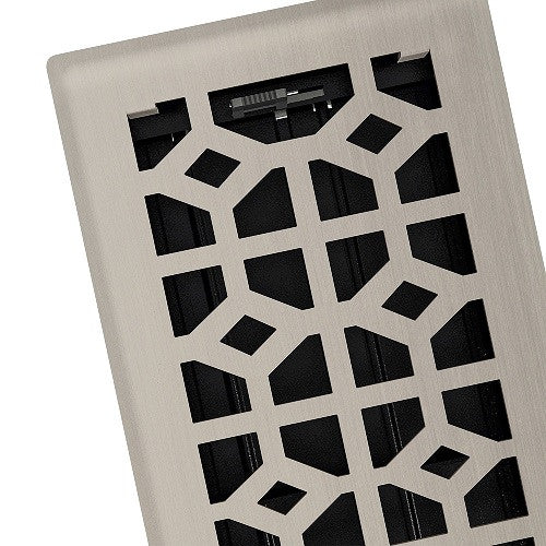 Templar Floor Register, Brushed Nickel, 4 X 10