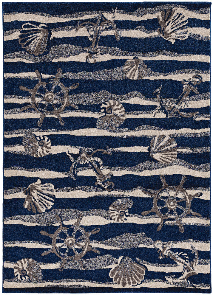 KAS Lucia 2776 Blue Seashore Area Rug, 5'3"x7'7"