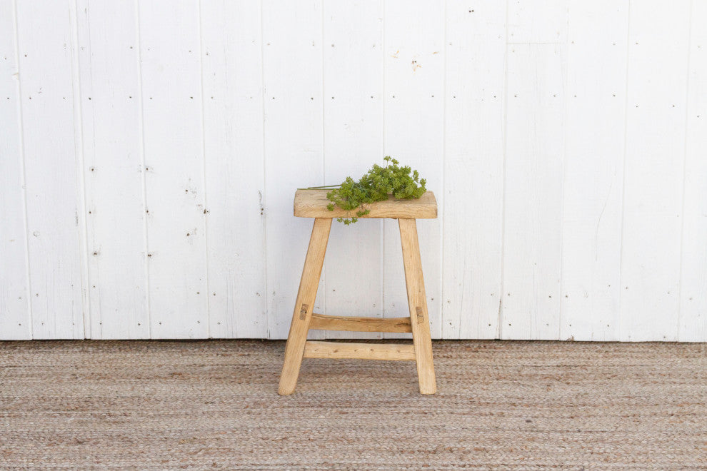 Farmhouse Bleached Wood Stool