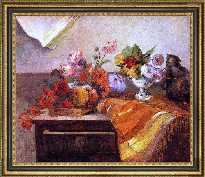 Paul Gauguin Pots and Bouquets Framed Premium Canvas Print, 20"x25"